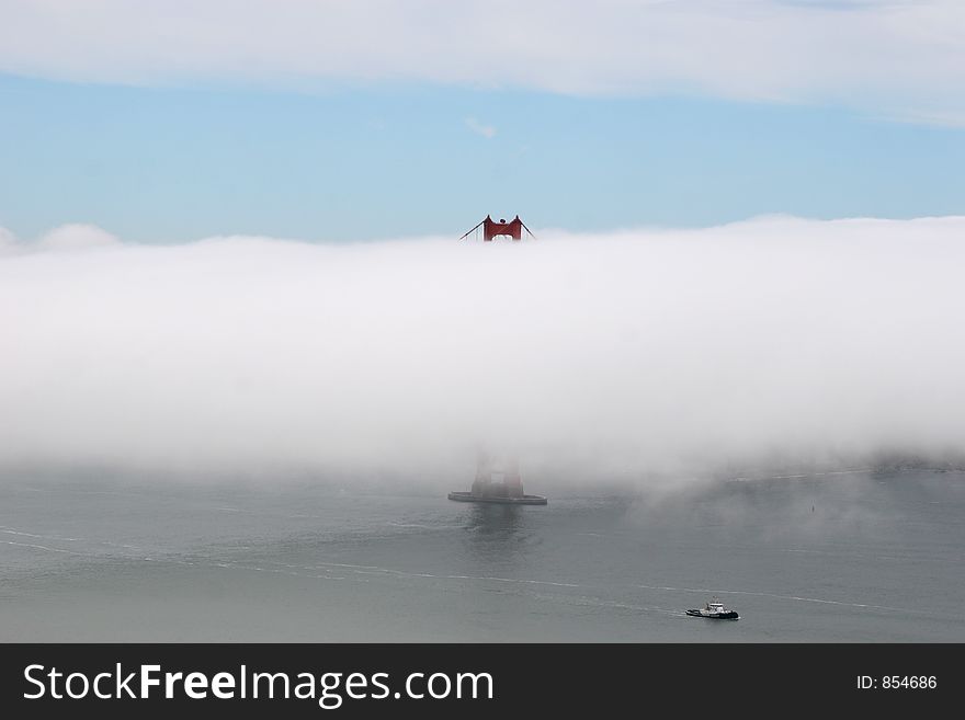 Golden Gate bridge in a fog. Canon 20D