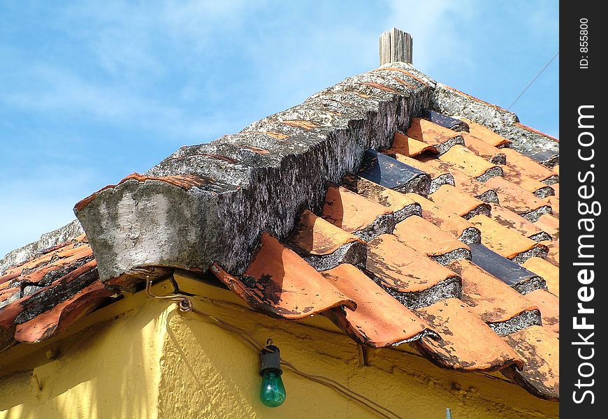 Old Clay and stone roof top, Very colourful. Old Clay and stone roof top, Very colourful.