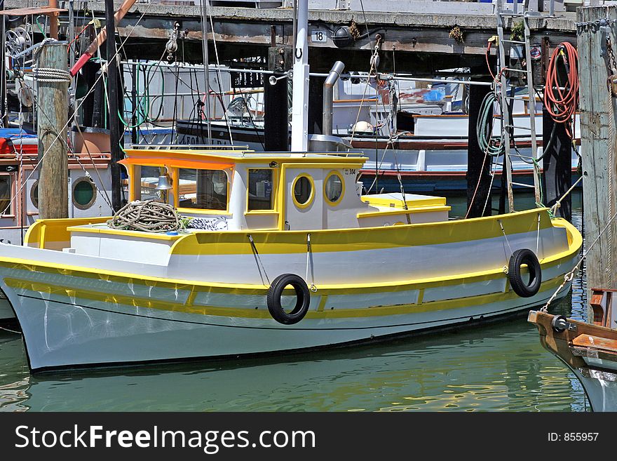 Yellow And White Boat