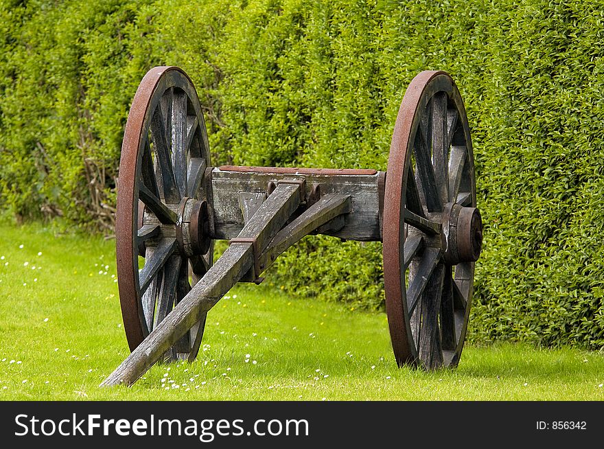 An old wagon on grass