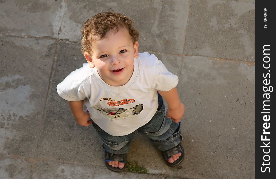 Boy enjoys the playground