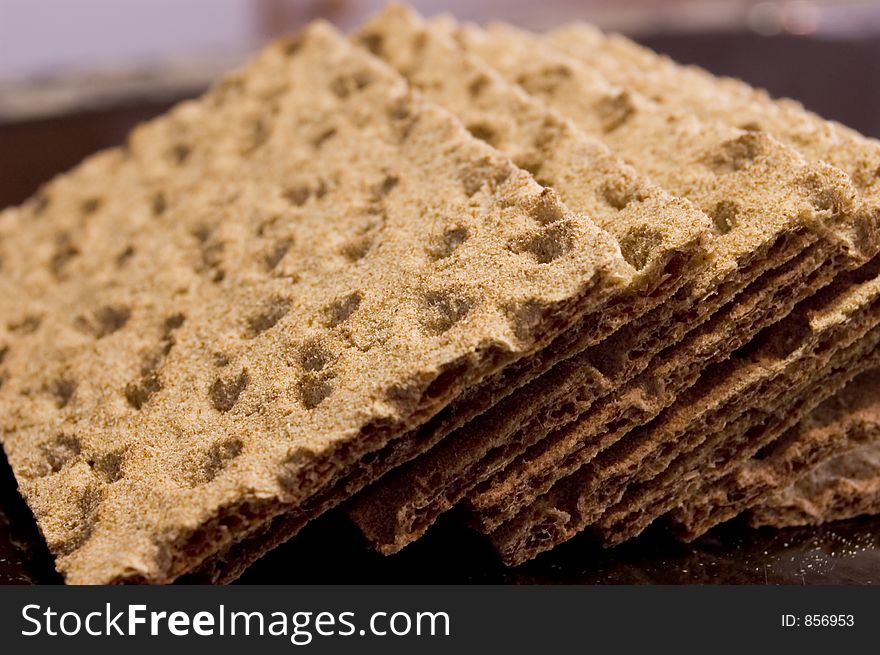 Slices of crispbread. Slices of crispbread