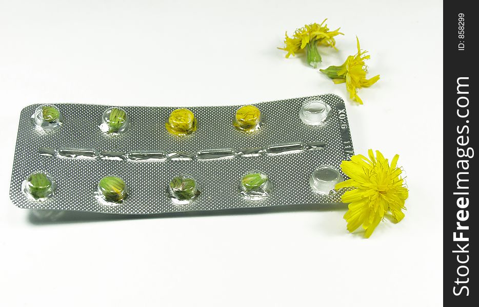 Blister of flower pills
