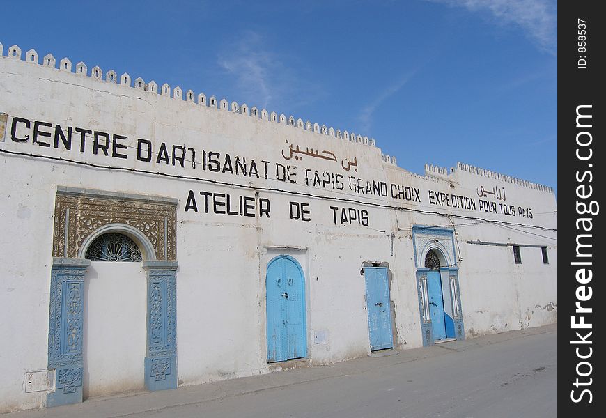 Old warehouse in Tunisia with quiet alleyway