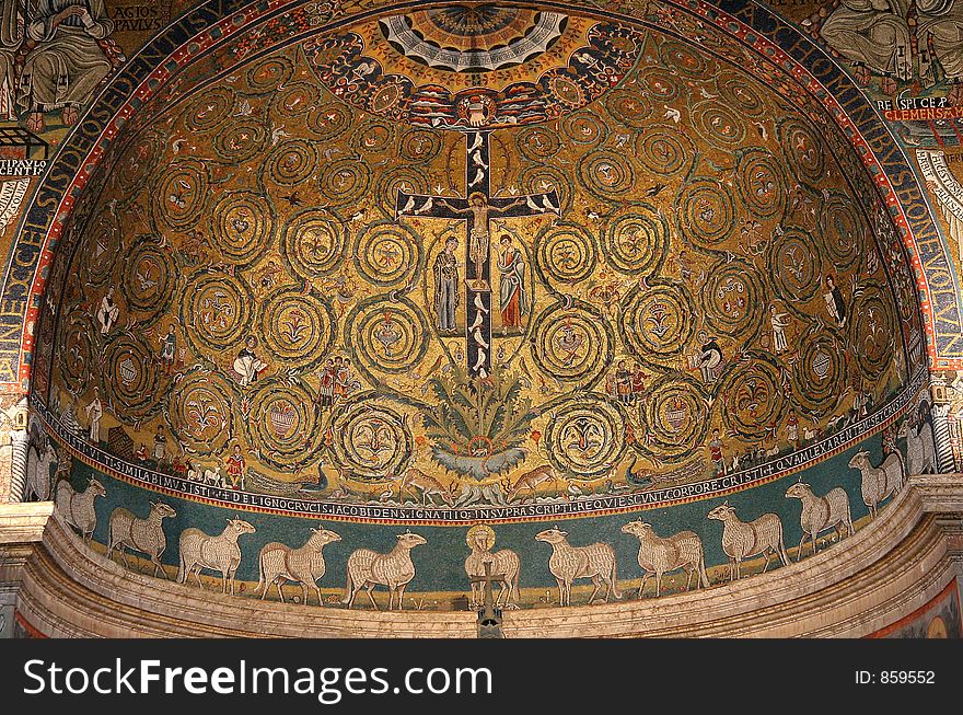 Mosaik church St. Clemente Rome. Mosaik church St. Clemente Rome