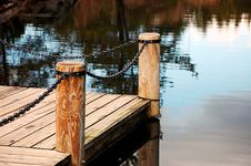 Dock On Reflective Pond Royalty Free Stock Photo Dock On Reflective Pond Royalty Free Stock Photo