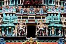 Singapore: Sikhara Tower Deities On Hindu Temple Stock Photos Singapore: Sikhara Tower Deities On Hindu Temple Stock Photos