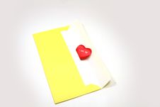 Paper Envelope With White Heart Royalty Free Stock Images