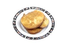 Toasts On Plate Isolated. Royalty Free Stock Photo Toasts On Plate Isolated. Royalty Free Stock Photo