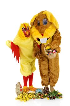 Easter Bunny And Chicken Royalty Free Stock Photo Easter Bunny And Chicken Royalty Free Stock Photo