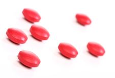 Group Of Red Medicine Pills Royalty Free Stock Image