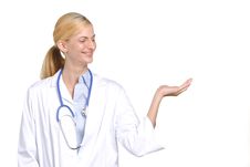 Female Doctor Holding Out Hand Stock Photos