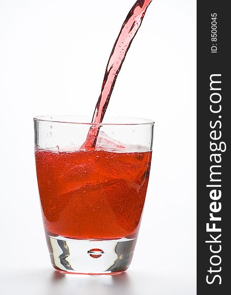 Fresh glass cool cocktail isolated over white