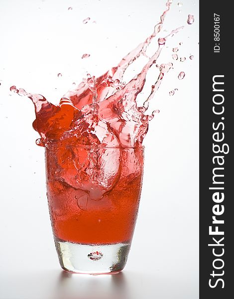 Fresh glass cool cocktail isolated over white