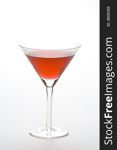 Fresh glass cool cocktail isolated over white