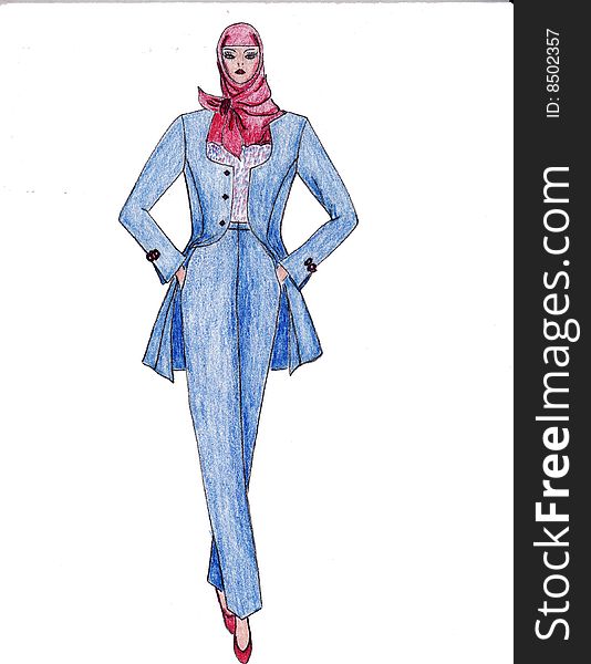 Beautiful Illustration Of Moslem S Fashion