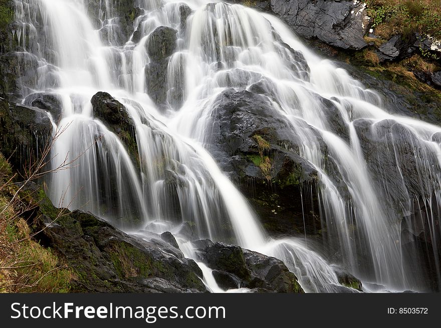 Closeup Of Panoramic Waterfall