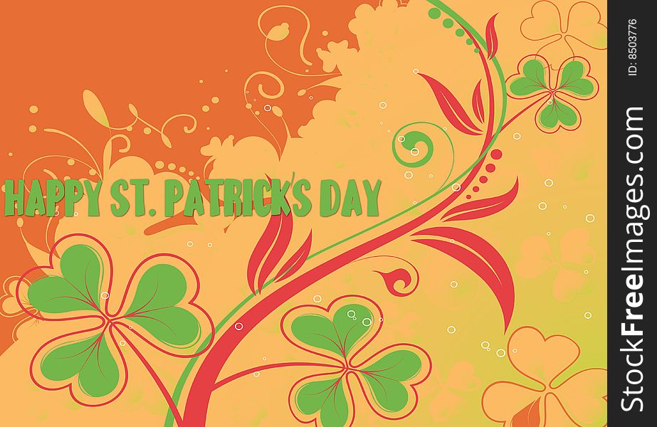St. patrick's day irish illustration on colorful background. St. patrick's day irish illustration on colorful background