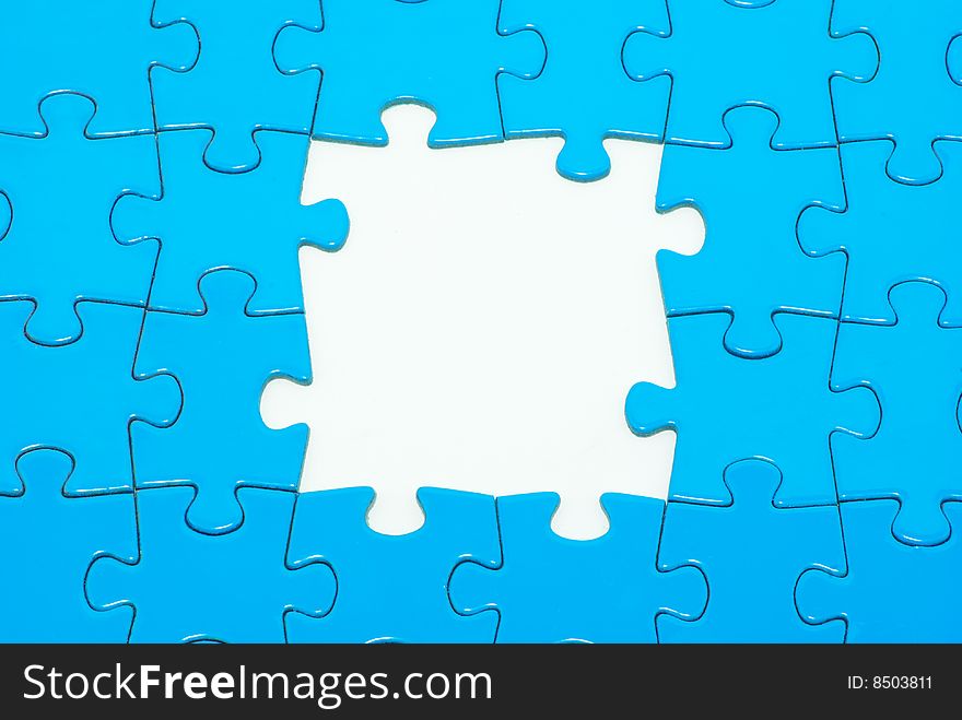 Blue puzzles for background. business concept