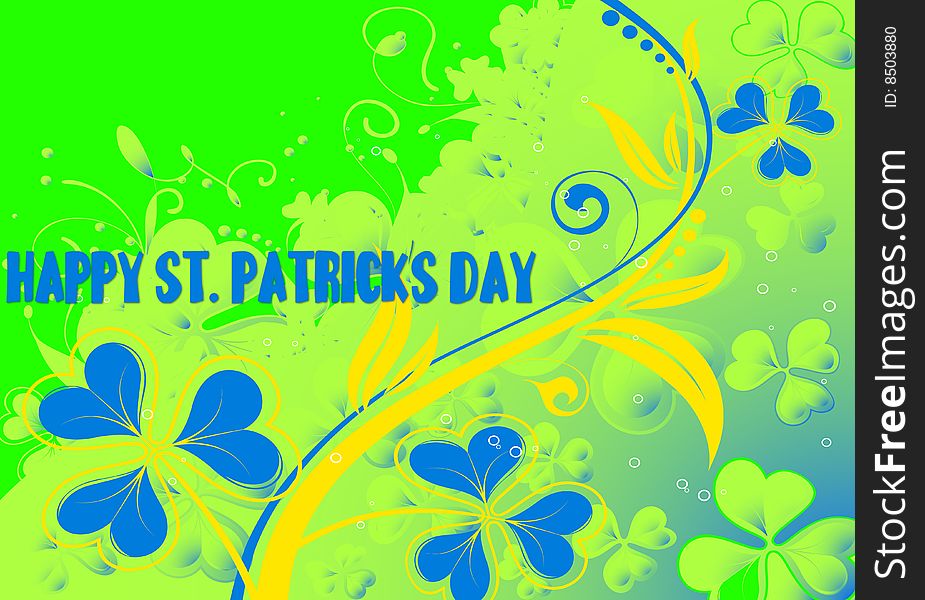 St. patrick's day irish illustration on colorful background. St. patrick's day irish illustration on colorful background