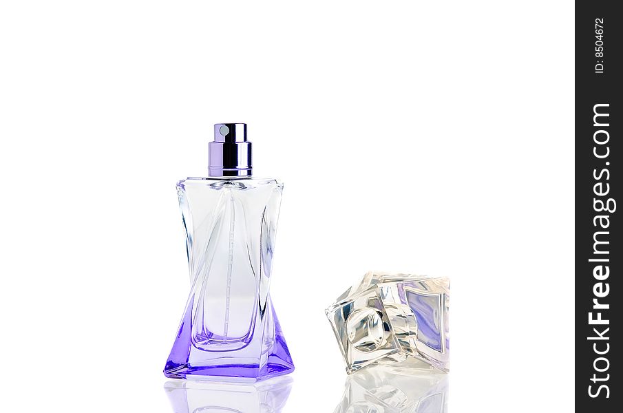 Bottle of perfume isolated on white