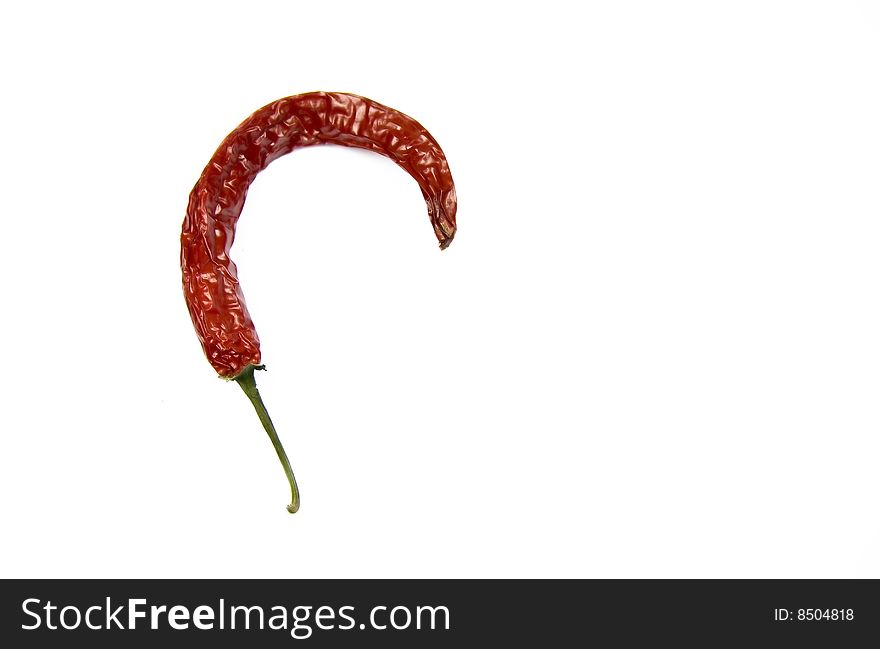Dried red chili isolated on white background.