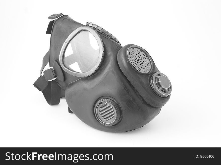 Gas mask over white background