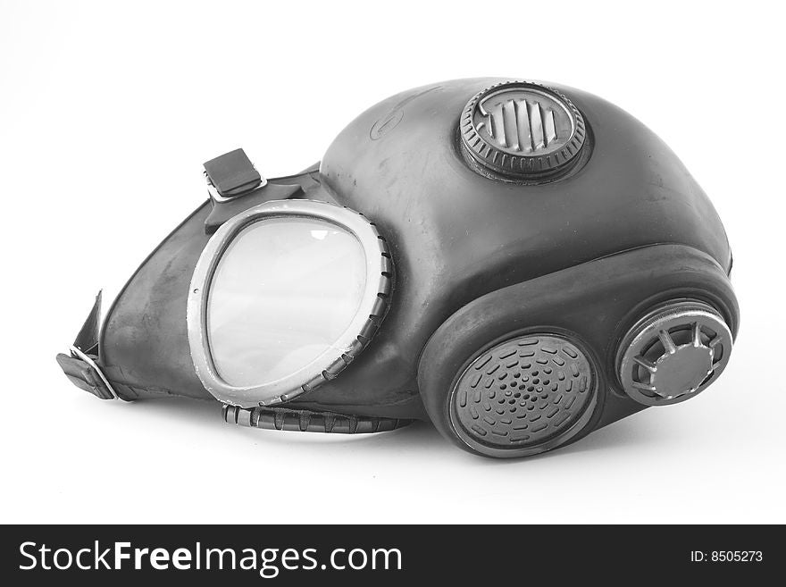 Gas mask over white background. Gas mask over white background