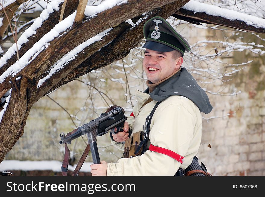 Historical military reenacting of WW2. Kiev,Ukraine. Historical military reenacting of WW2. Kiev,Ukraine