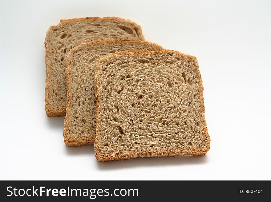 Toast bread on white background