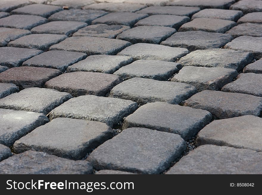 A cobbled pathway close up
