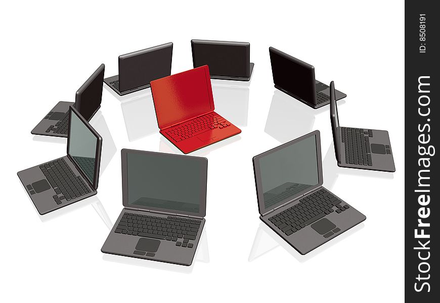 Laptops - red and grey