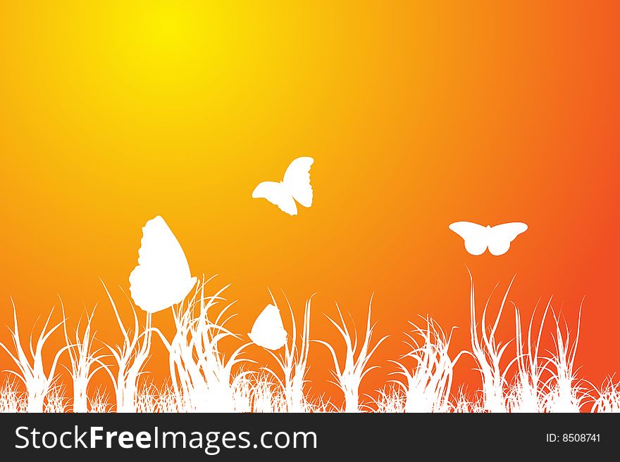 Floral spring background, vector illustration