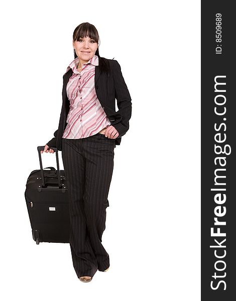 Businesswoman with suitcase