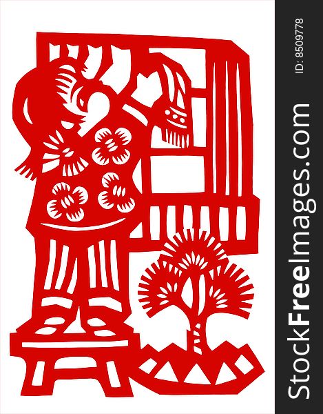Paper-cut of chinese traditional pattern:a girl.red
chinese traditional handicraft work. Paper-cut of chinese traditional pattern:a girl.red
chinese traditional handicraft work
