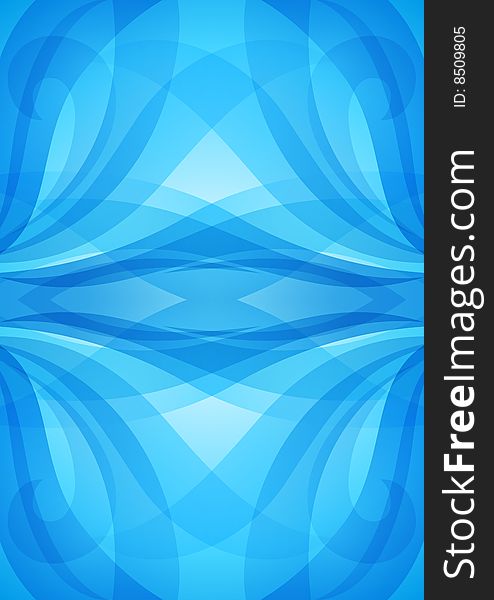 Symmetric abstract blue background, made with  shapes