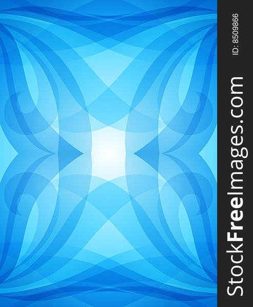Symmetric abstract blue background, made with  shapes