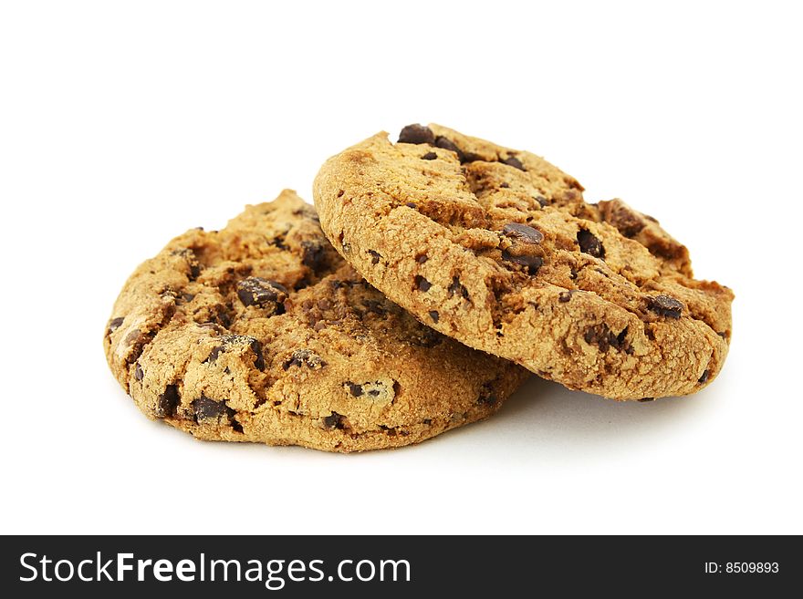Chocolate Chip Cookies isolated on white