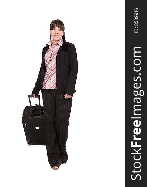 Businesswoman with suitcase