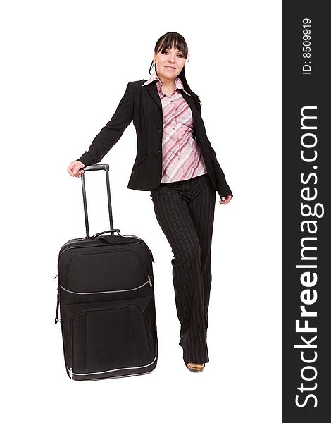 Businesswoman with suitcase