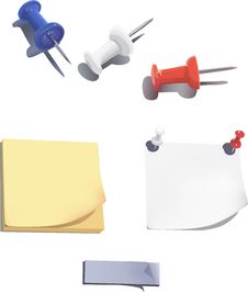 Post-it Notes And Pins Stock Photos Post-it Notes And Pins Stock Photos
