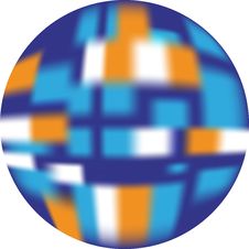 Button (web Button Looking 3d) Blue, White, Orange Stock Photo
