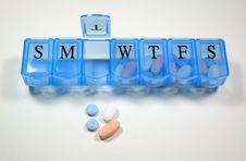 Closeup Of Medication And Dispenser Royalty Free Stock Image