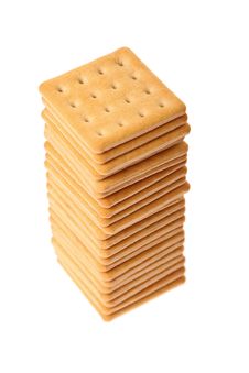 Pile Of Crackers Isolated On White Royalty Free Stock Images
