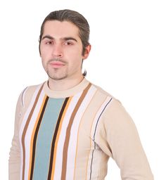 Young Handsome Male In Sweater Isolated Stock Photos Young Handsome Male In Sweater Isolated Stock Photos