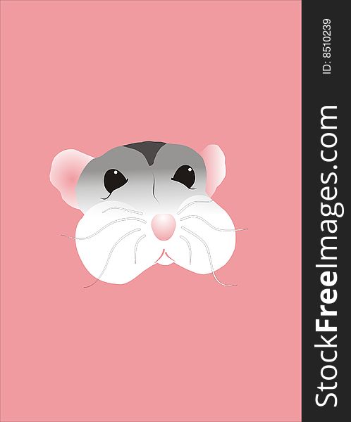 Cute Hamster on pink background