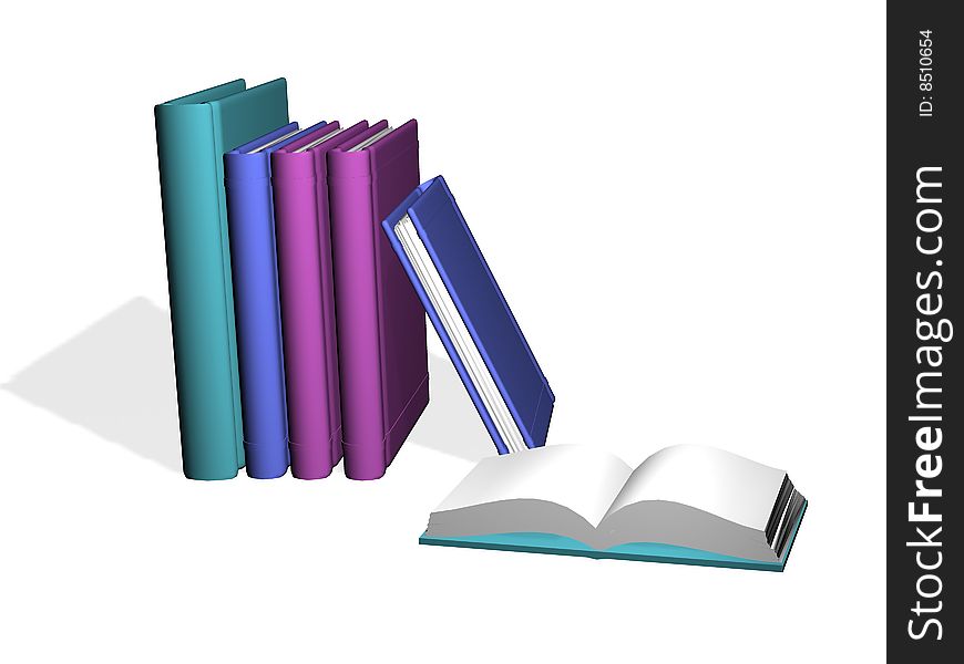 Some books isolated on a white background an illustration