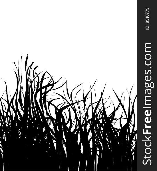 Grass silhouette, abstract vector illustration