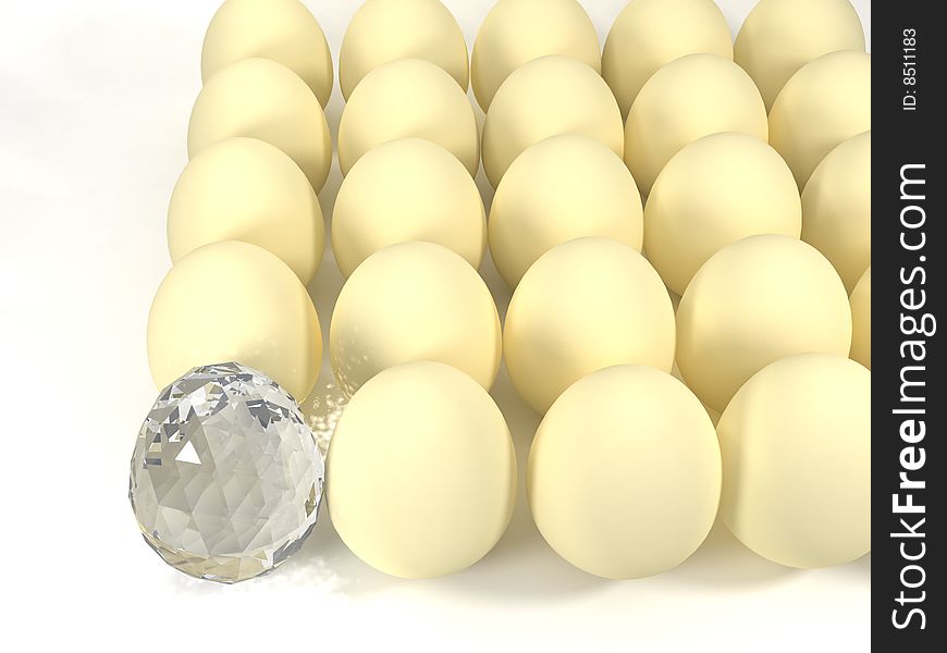 The several egg and one egg shape diamond. The several egg and one egg shape diamond