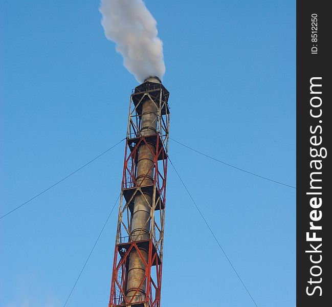 Smoking tube of an aluminium plant in russia